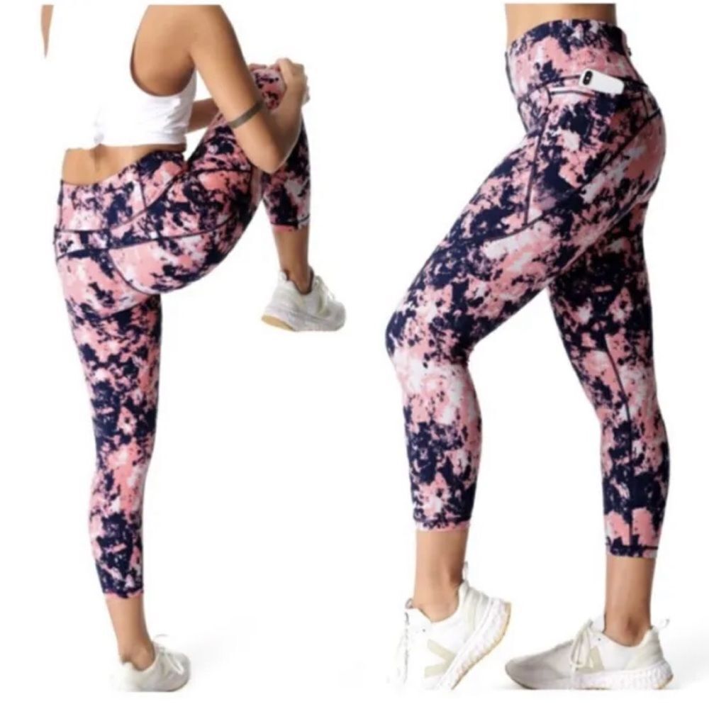 Sweaty Betty 7/8 power workout leggings size S pink black